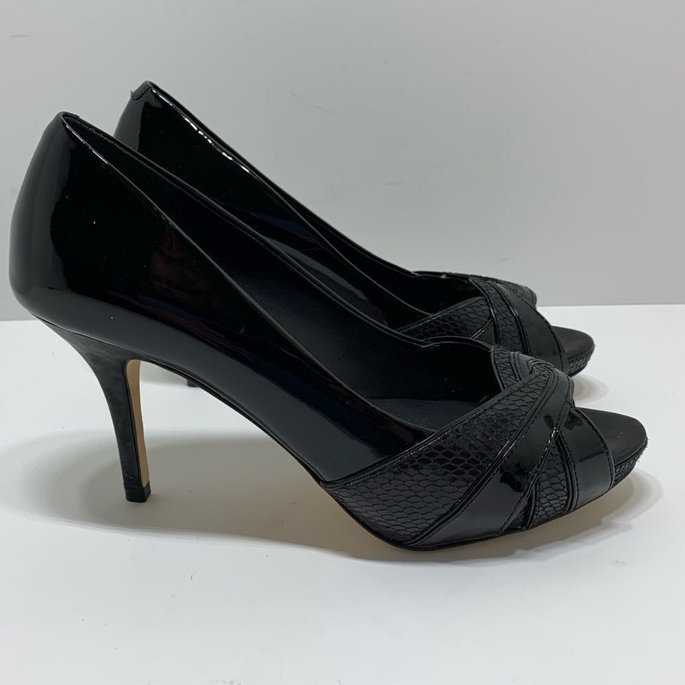 White House Black Market Shoes Women's Size 7 Cecile Peep Toe Black Heels